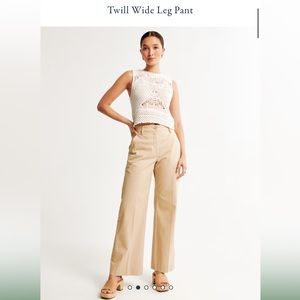 Abercrombie & Fitch Twill Wide Leg Pant